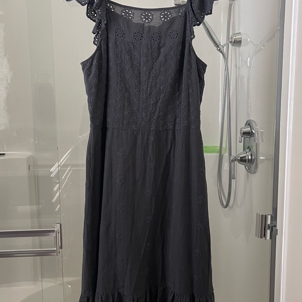 Elegant Black Eyelet Dress